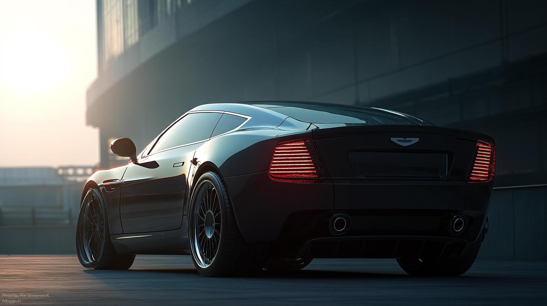 Premium auto silhouette in sunny scene photo