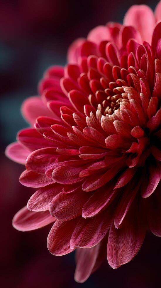 Vibrant Red Flower Blooms in Close-Up Capturing Delicate Petals and Intricate Details in a Garden Setting photo