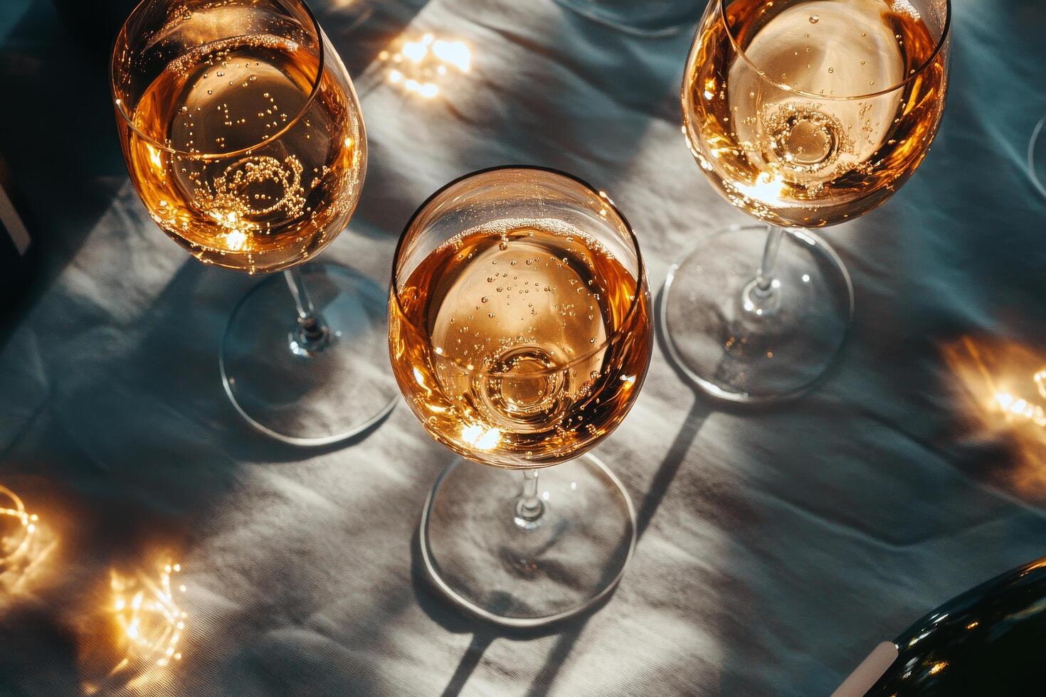 Sparkling Wine Served in Elegant Glasses During Afternoon Gathering With Natural Light. photo