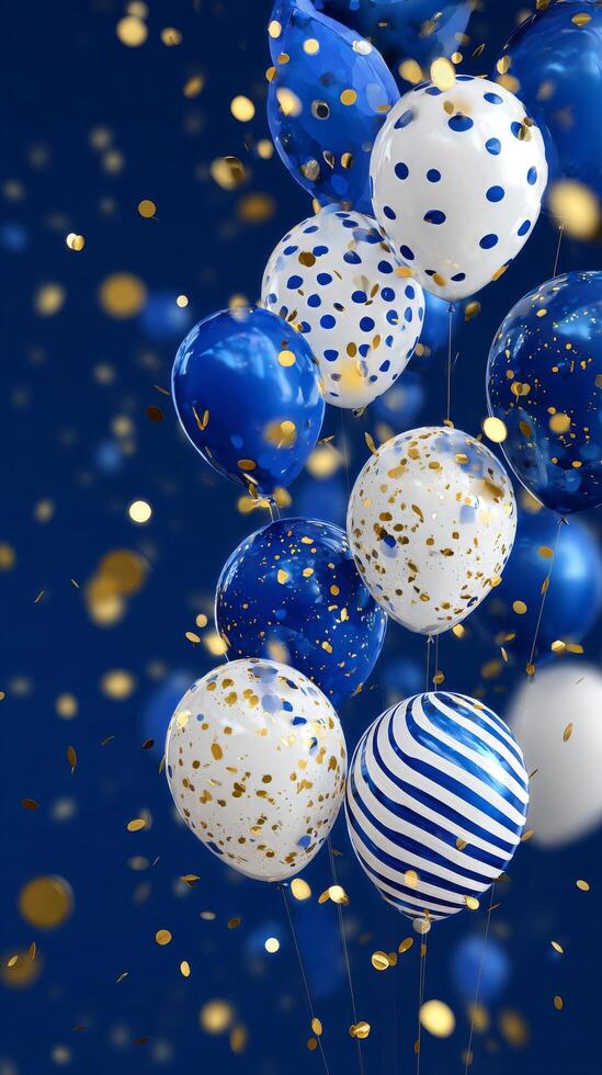 Colorful Balloons With Confetti Create Festive Atmosphere at Celebration photo