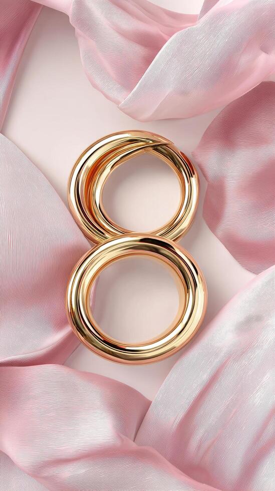 Colorful Abstract Design Resembling the Number Eight in Elegant Intertwined Forms. photo