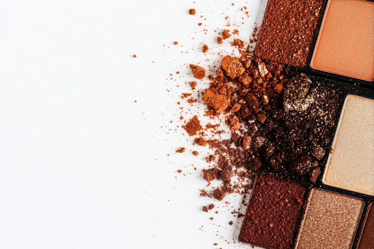 Sparkling Makeup Palette With Crushed Pigments Creating a Stunning Color Display. photo