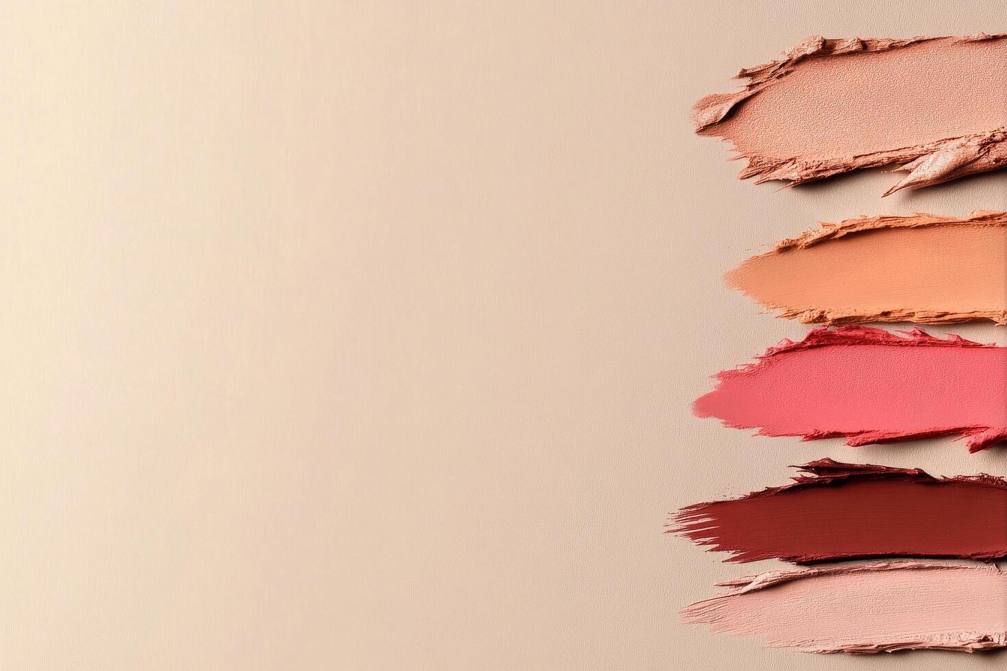 Various Shades of Cream and Lipstick Arranged on an Elegant Background for Beauty Enthusiasts photo
