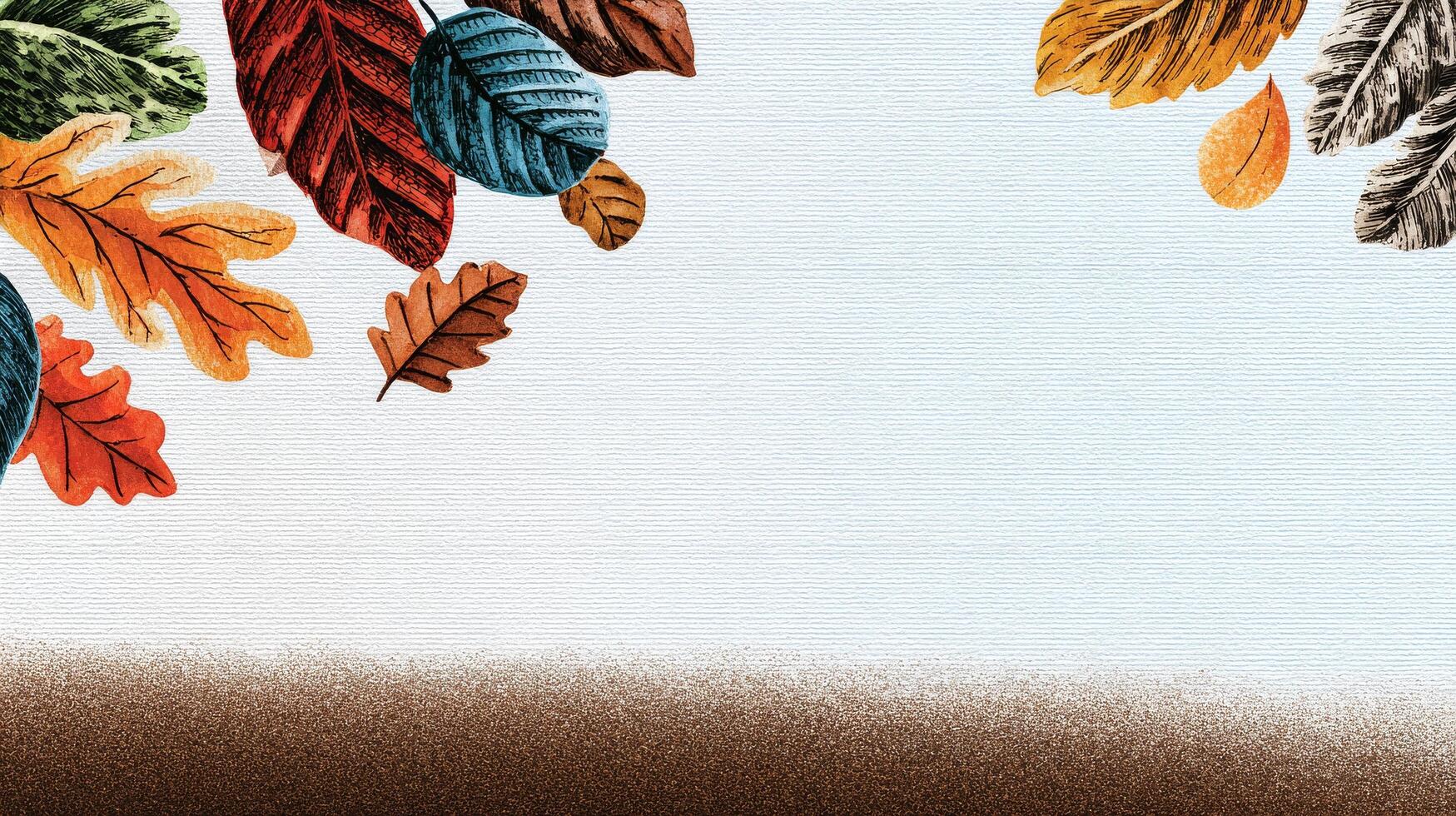 Colorful Autumn Leaves Resting on a Textured Background for Seasonal Decor photo