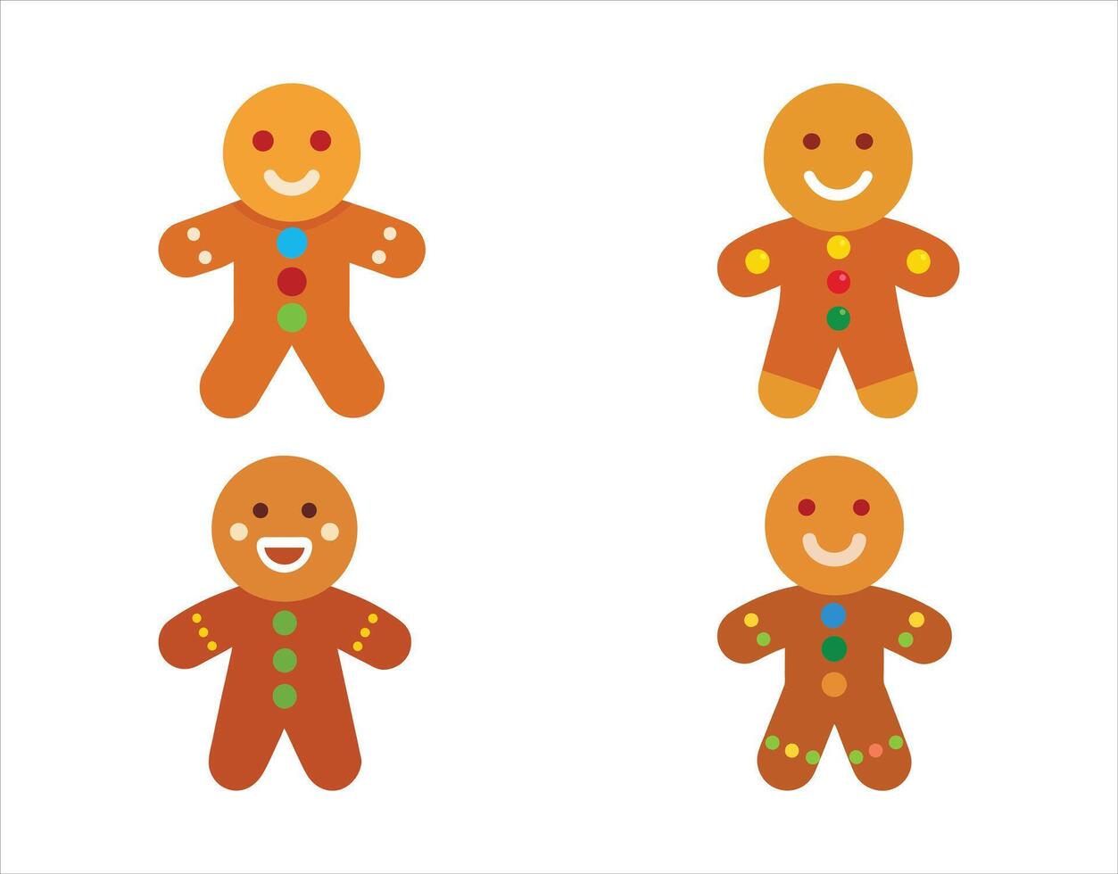 Delightful Gingerbread Men Illustrations Festive Holiday Treats vector