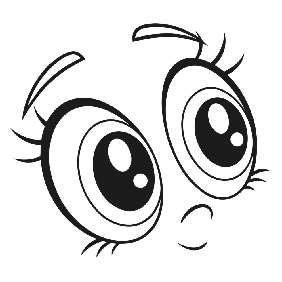 Cartoon eyes coloring pages for kids vector