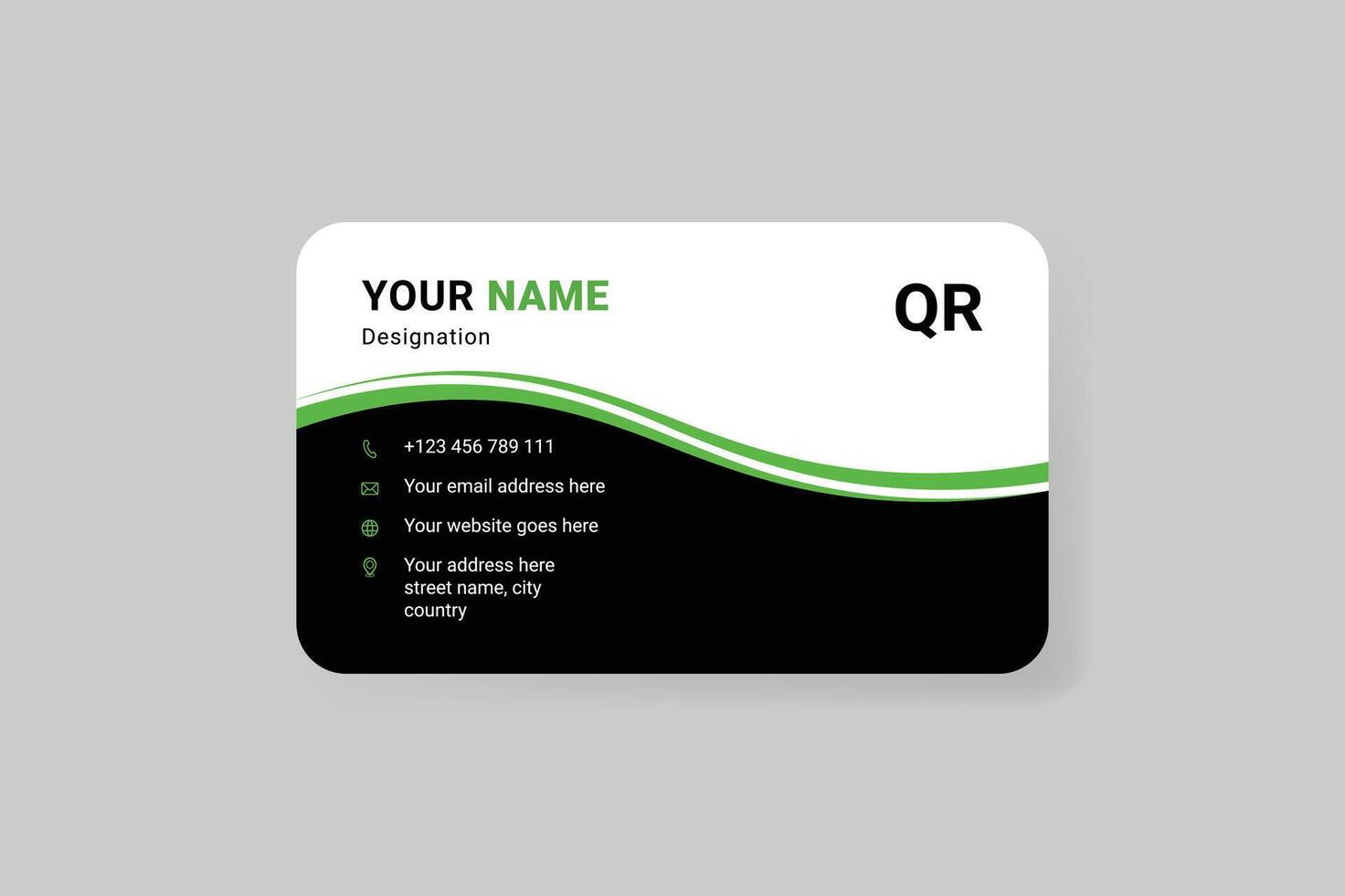 Modern Business Card with Contact Information and QR Code vector