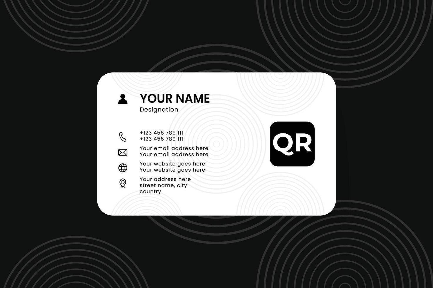 Modern Business Card Design with QR Code and Contact Details vector