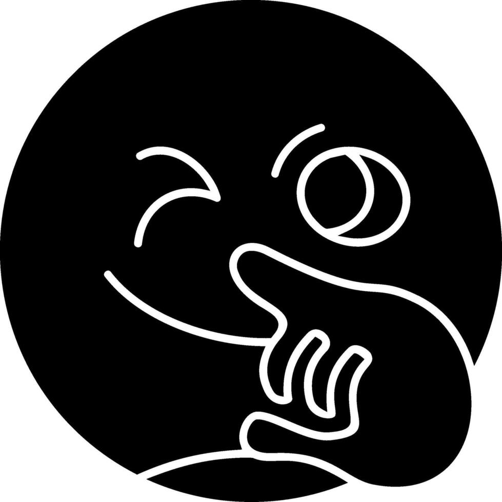 Thinking Face Glyph Icon vector