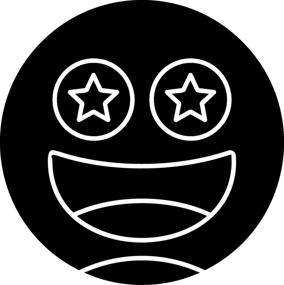 Star-Struck Glyph Icon vector