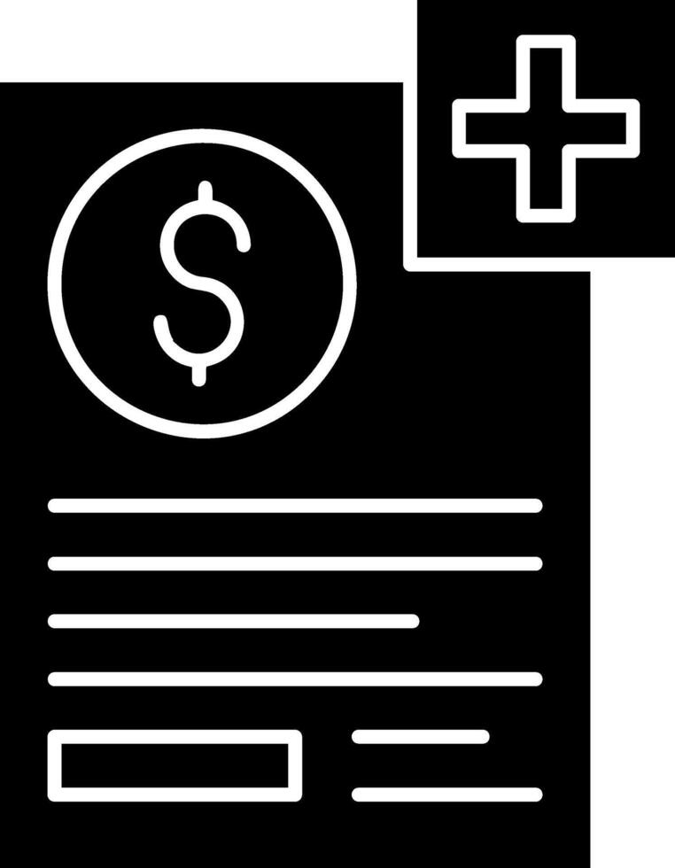 Medical Bill Glyph Icon vector