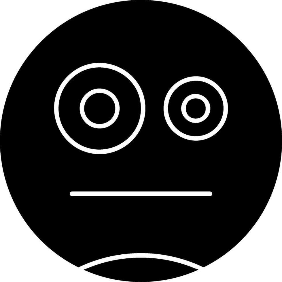 Neutral Face Glyph Icon vector