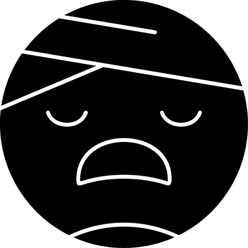 Face with Head-Bandage Glyph Icon vector