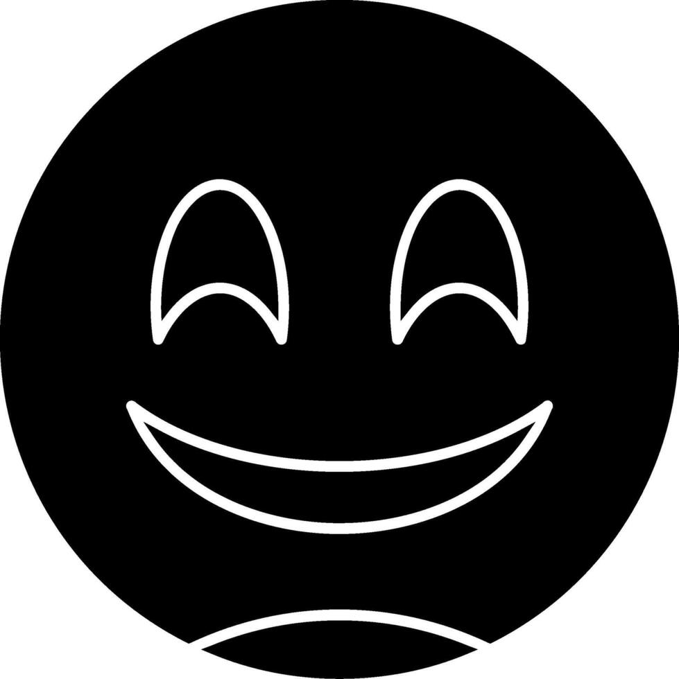 Grinning Face with Smiling Glyph Icon vector