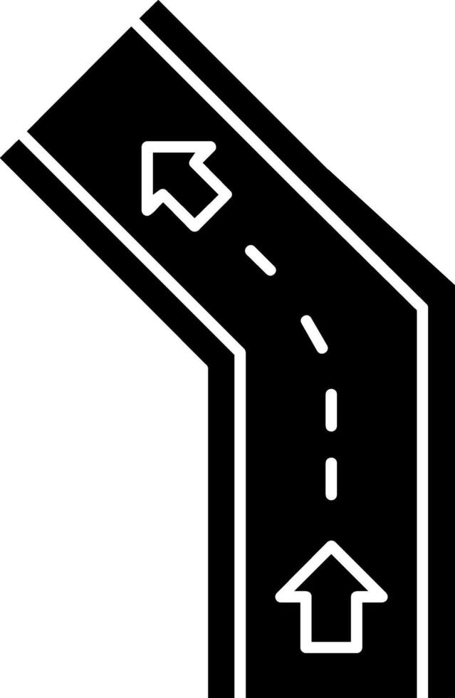 Sharp Bend Glyph Icon vector