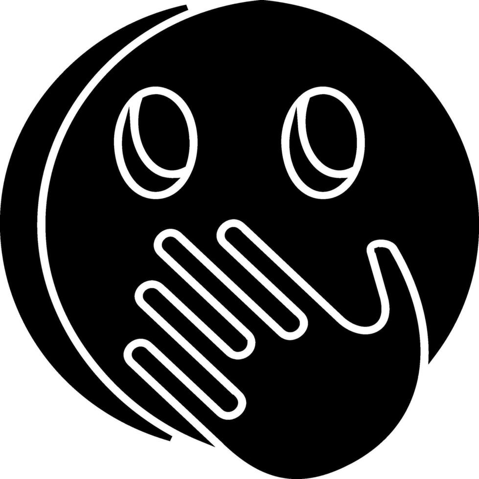 Face with Hand Over Mouth Glyph Icon vector