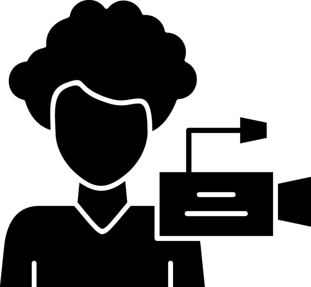 Camera Operator Glyph Icon vector