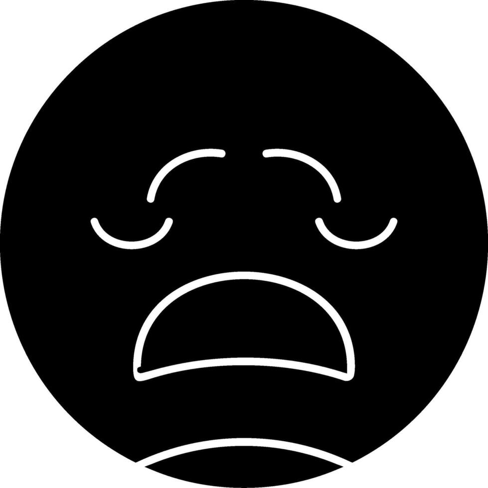 Pensive Face Glyph Icon vector