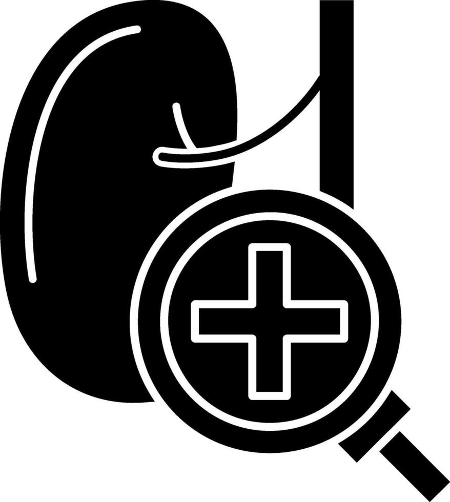 Kidney Checkup Glyph Icon vector