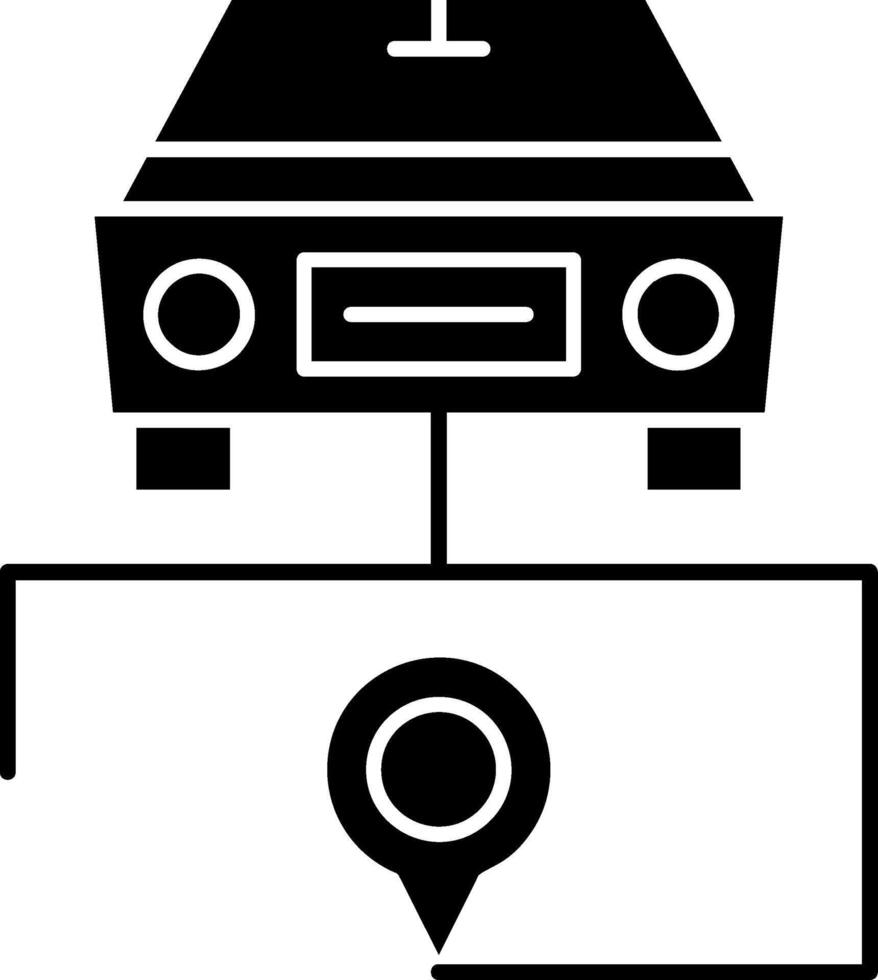 Driving Route Glyph Icon vector
