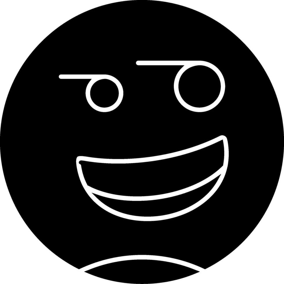 Smirking Face Glyph Icon vector
