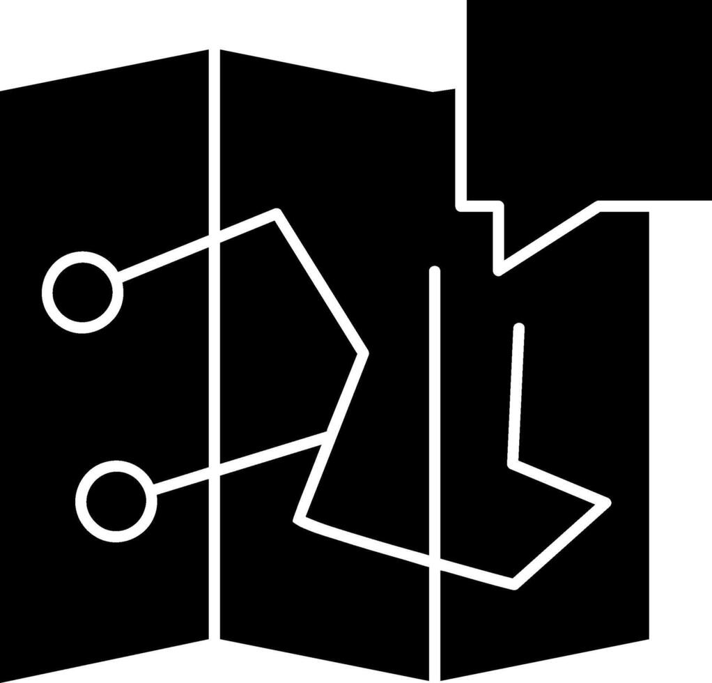 Map Chat Glyph Icon vector