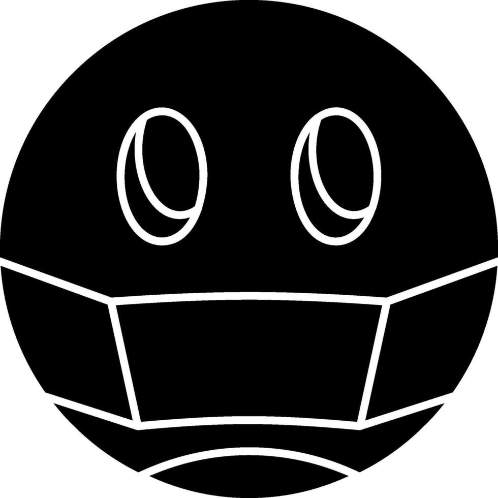 Face with Medical Mask Glyph Icon vector