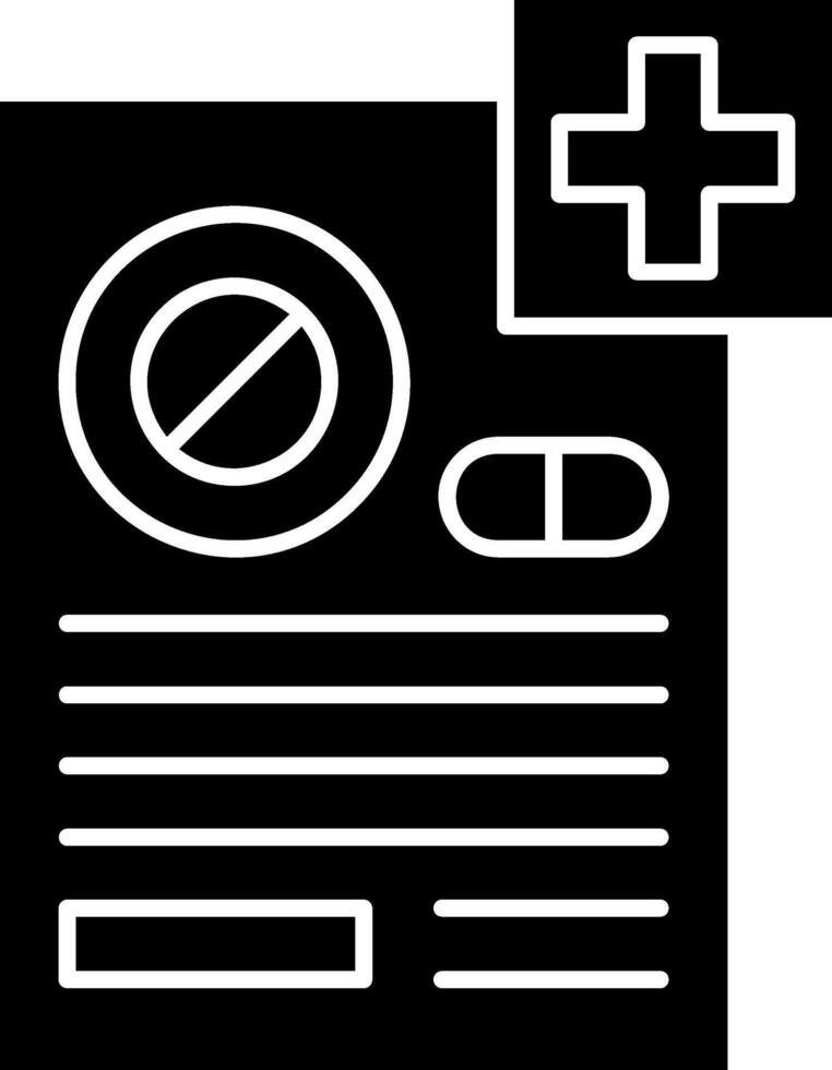 Prescription Glyph Icon vector