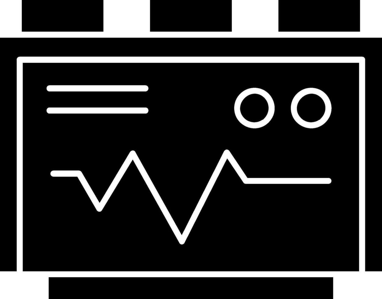 Electrocardiogram Glyph Icon Design vector