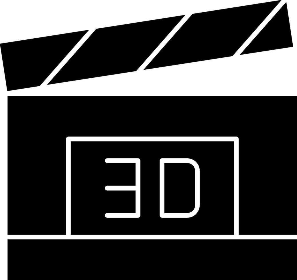 3d Film Glyph Icon vector