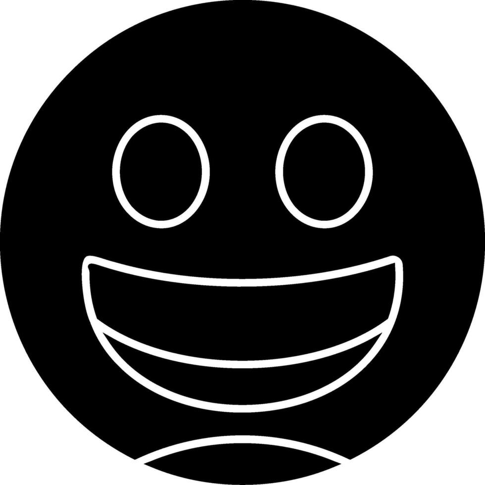 Beaming Face with Smiling E Glyph Icon vector