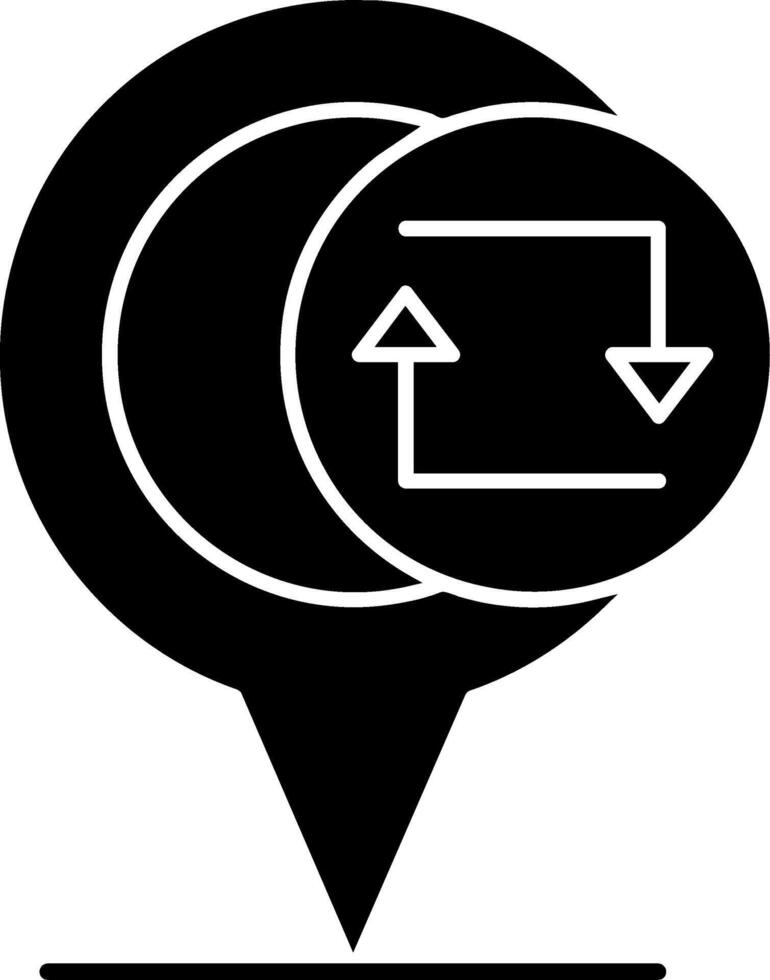 Refresh Location Glyph Icon vector