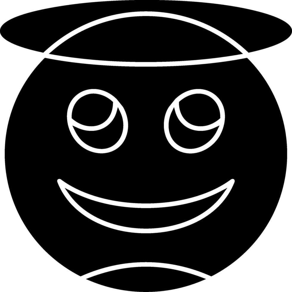 Smiling Face with Halo Glyph Icon vector