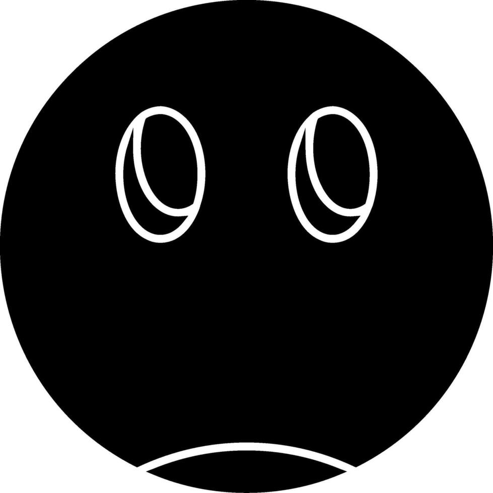 Face Without Mouth Glyph Icon vector