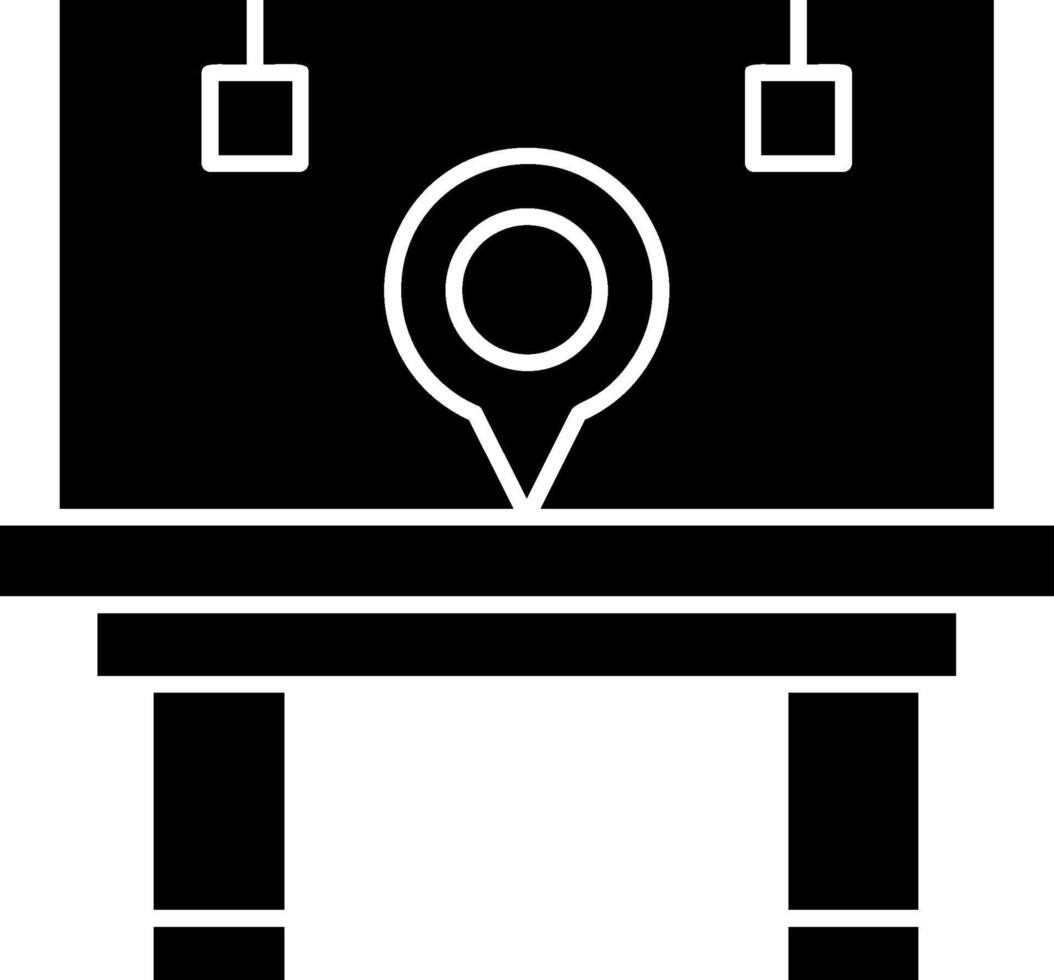 Road Sign Billboard Glyph Icon vector