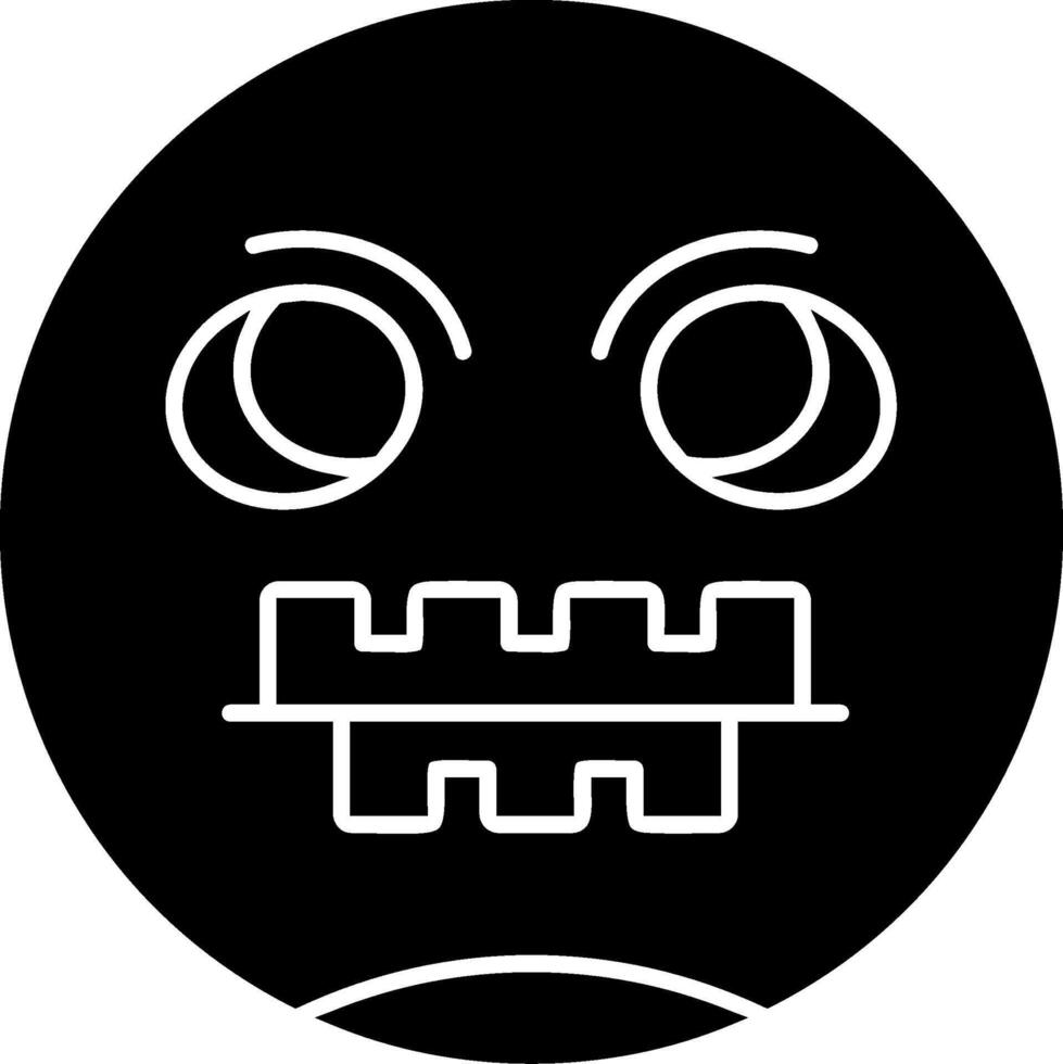 Zipper-Mouth Face Glyph Icon vector