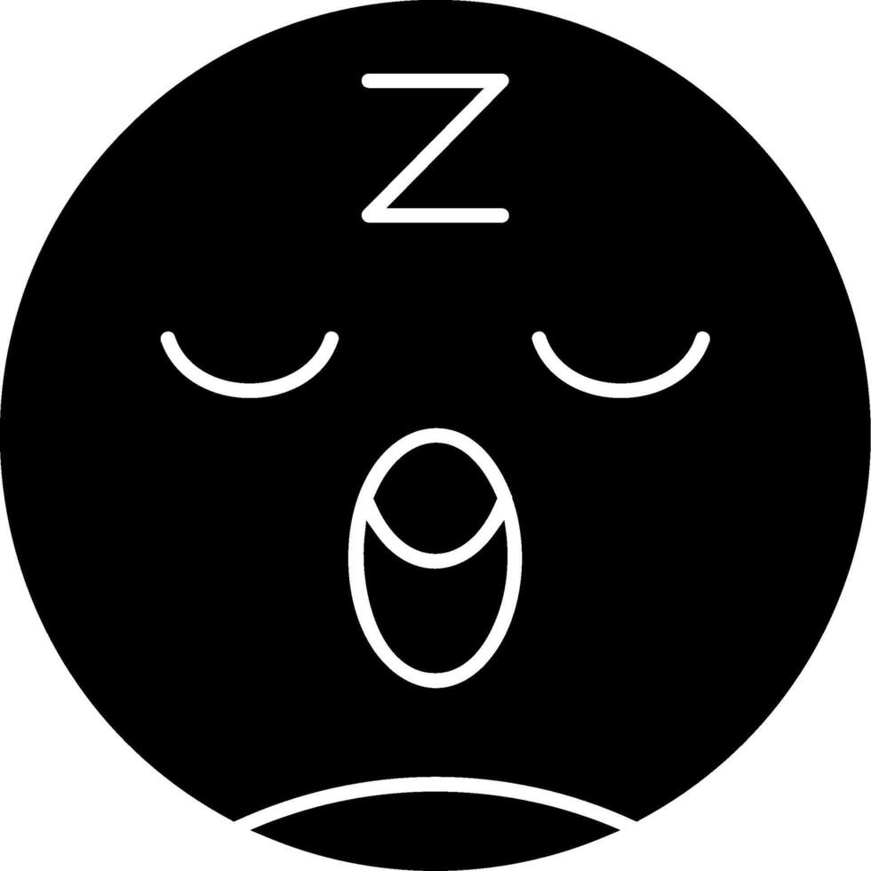 Sleepy Face Glyph Icon vector