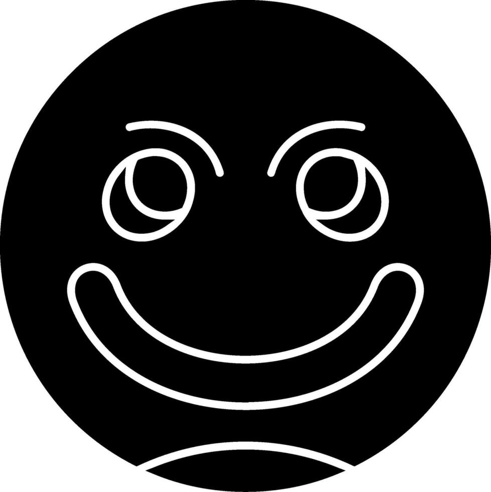 Smiling Face Glyph Icon vector