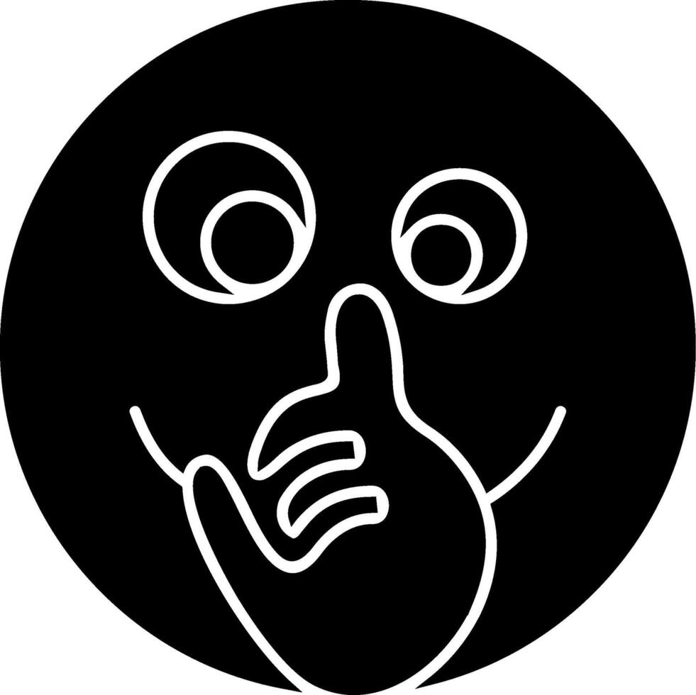 Shushing Face Glyph Icon vector