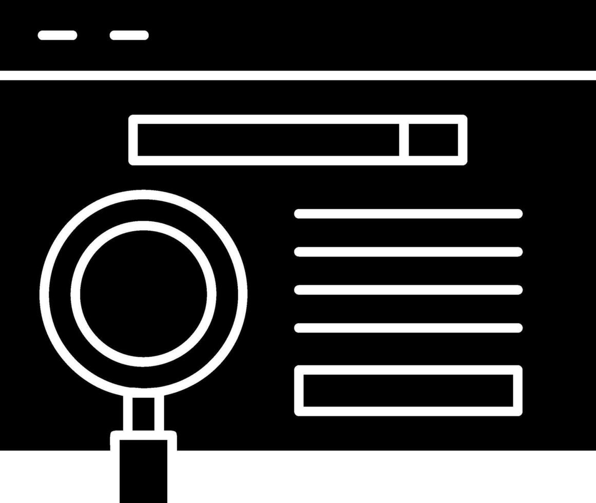 Website Search Glyph Icon vector