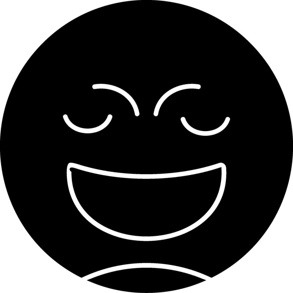 Relieved Face Glyph Icon vector