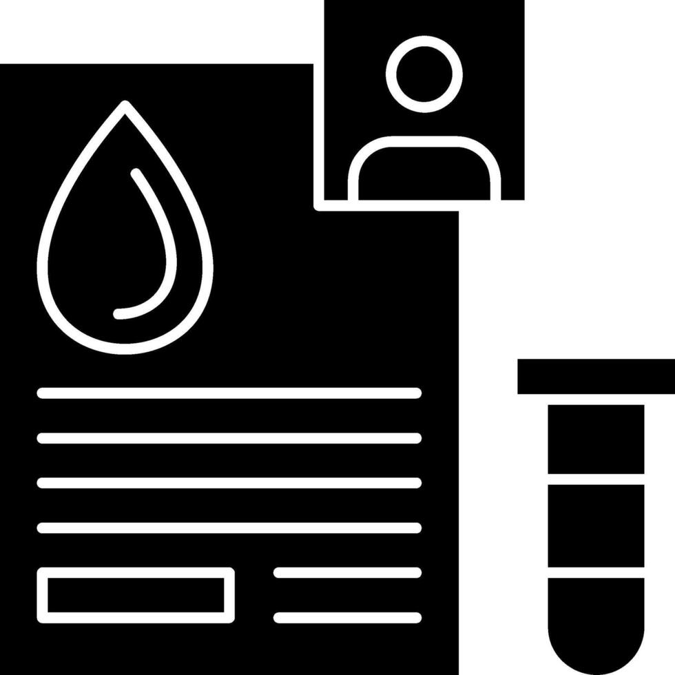 Blood Test Glyph Icon vector