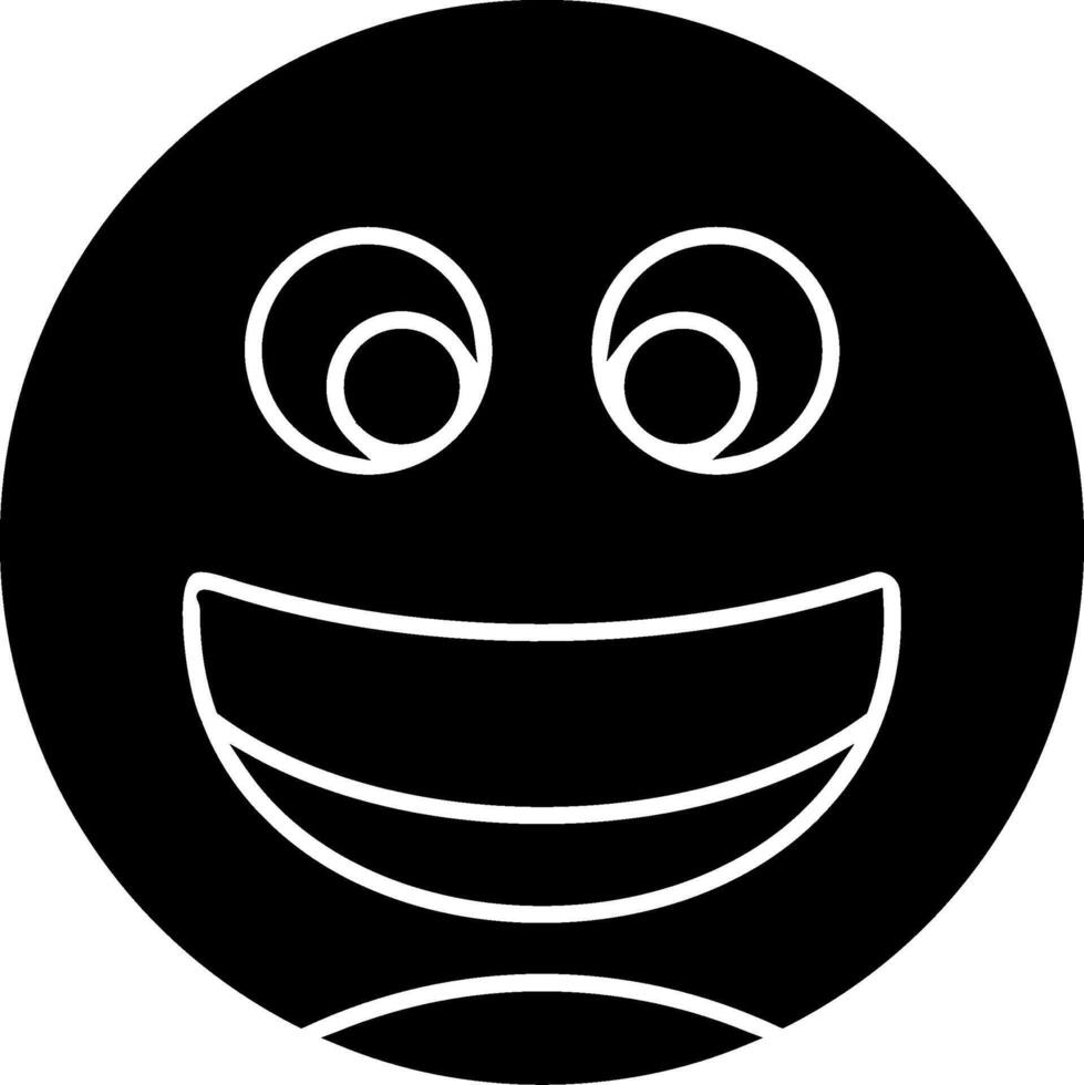 Grinning Face with Big Eyes Glyph Icon vector