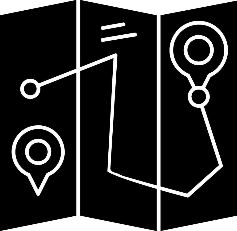 Map Glyph Icon vector