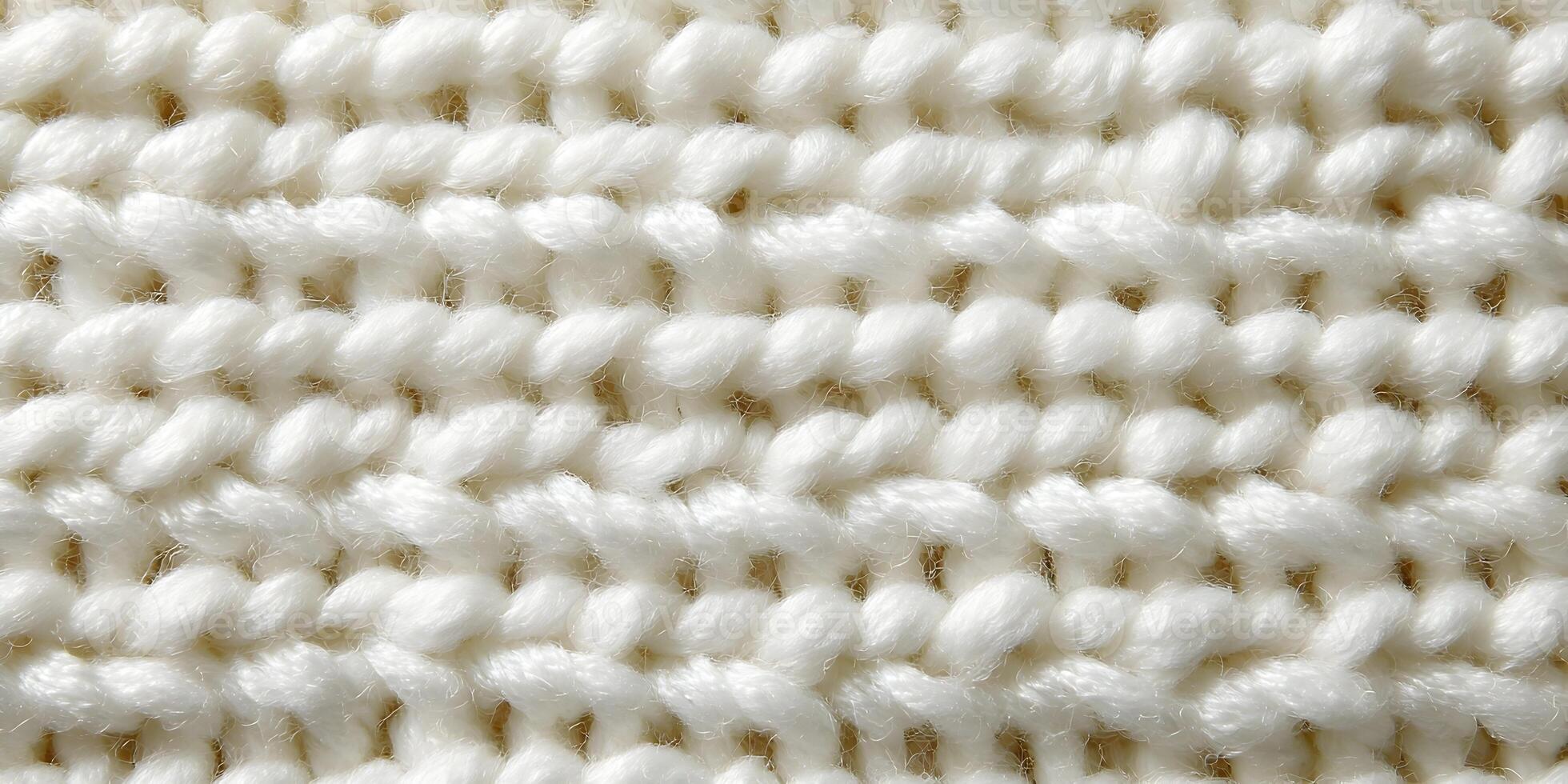 Cream Knit Texture Close Up Detailed Fabric Background photo