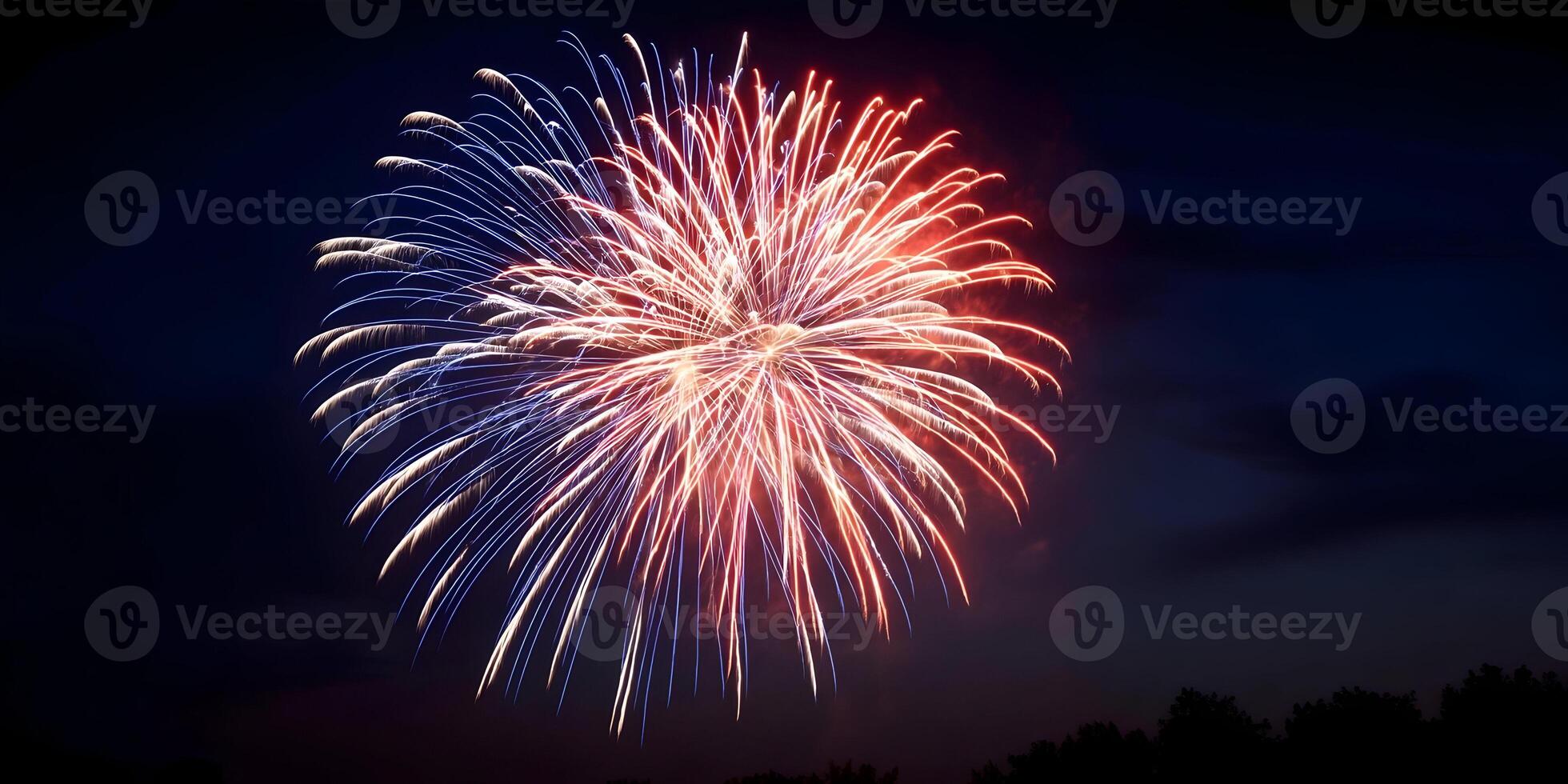 fireworks in the sky with a blue sky background photo
