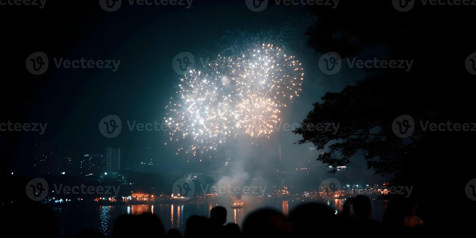 fireworks over the lake photo