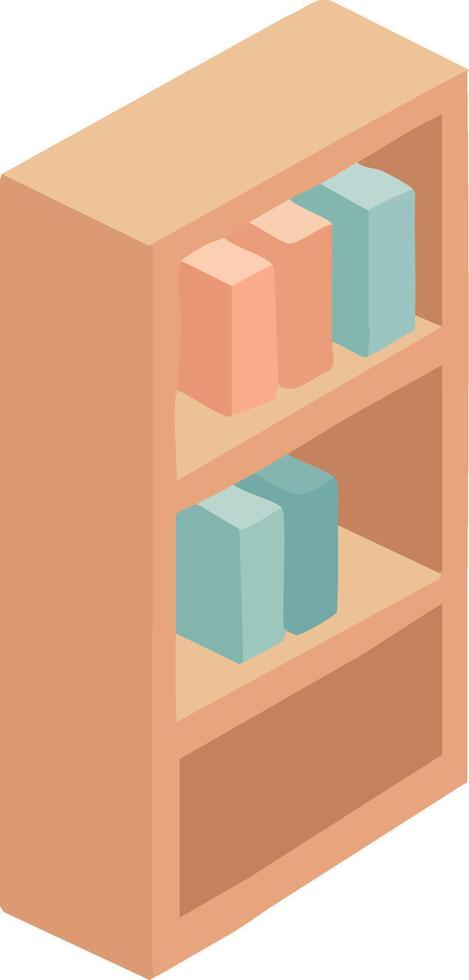 Illustration of Bookshelf with Books vector