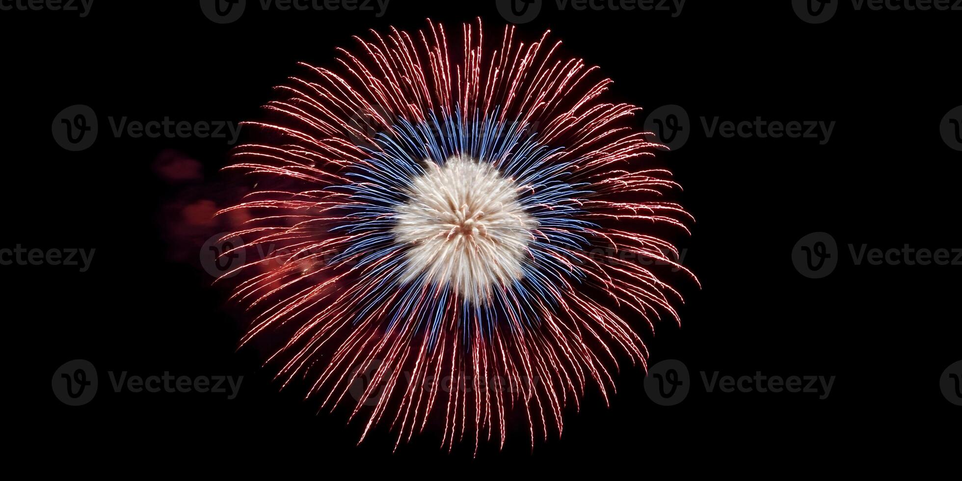 fireworks in the dark sky with a red, white and blue color photo