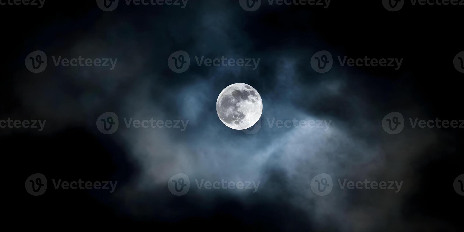 Full Moon Night Sky Cloudscape Dark Atmosphere photo